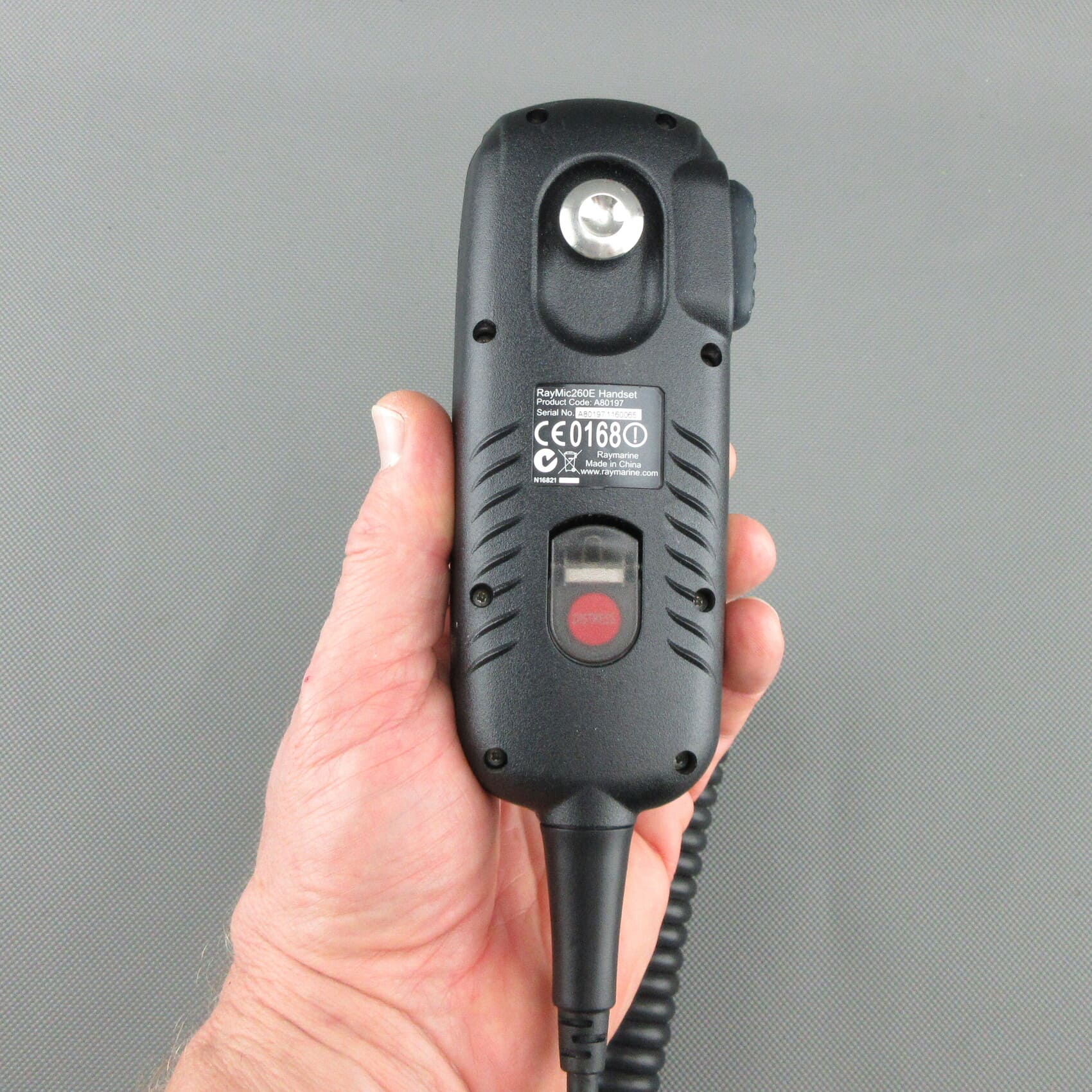 Rear view of the Raymarine® Ray260 A80197 handset.
