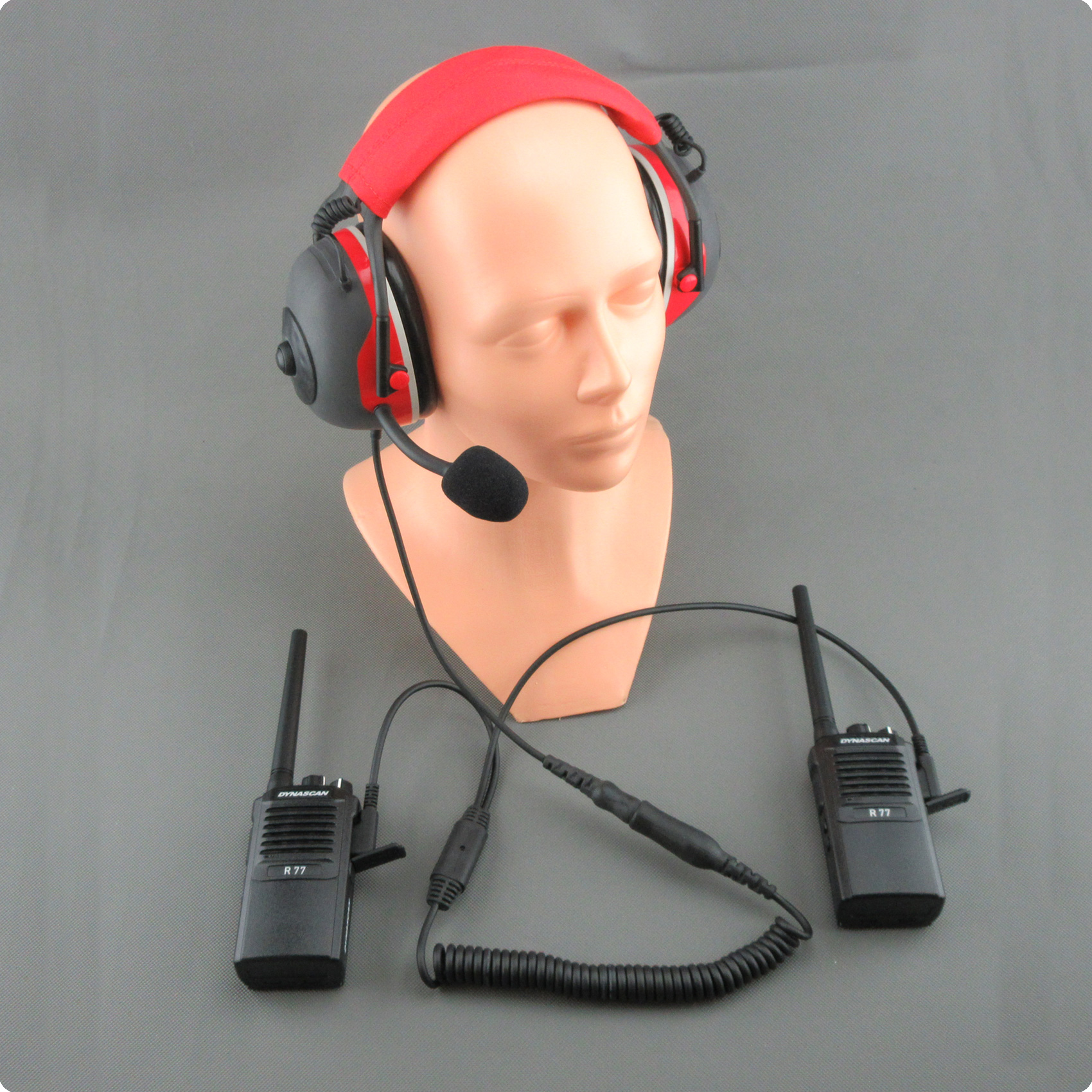 Dual Communication Dual-Com Instructor Radio Headset for Kenwood Systems