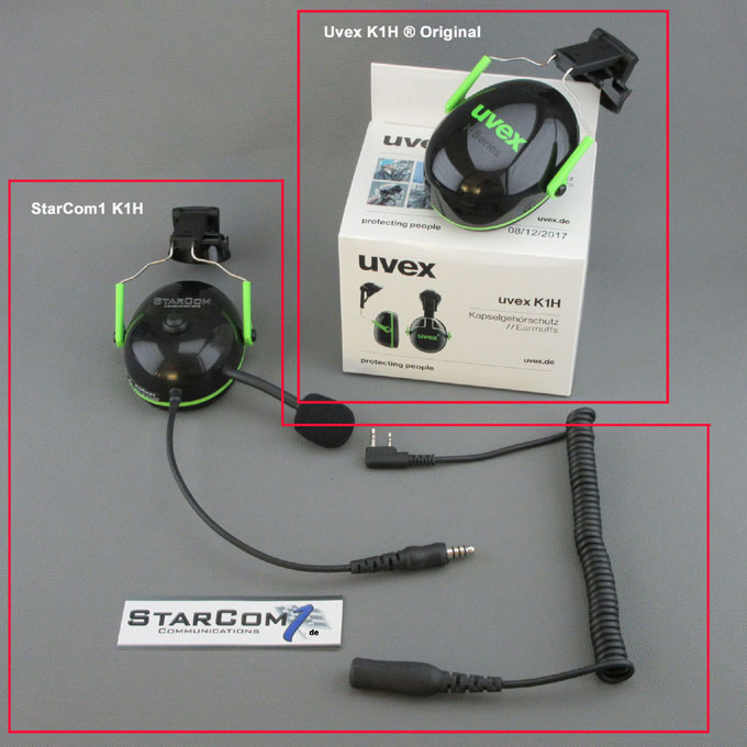 Uvex® kompatibles Helmfunk Headset von StarCom1 K1H markentrechtliche Abgrenzung